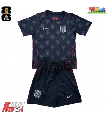 Estados Unidos Segunda Equipación Niños Mundial 2026 Manga Corta (+ Pantalones cortos)